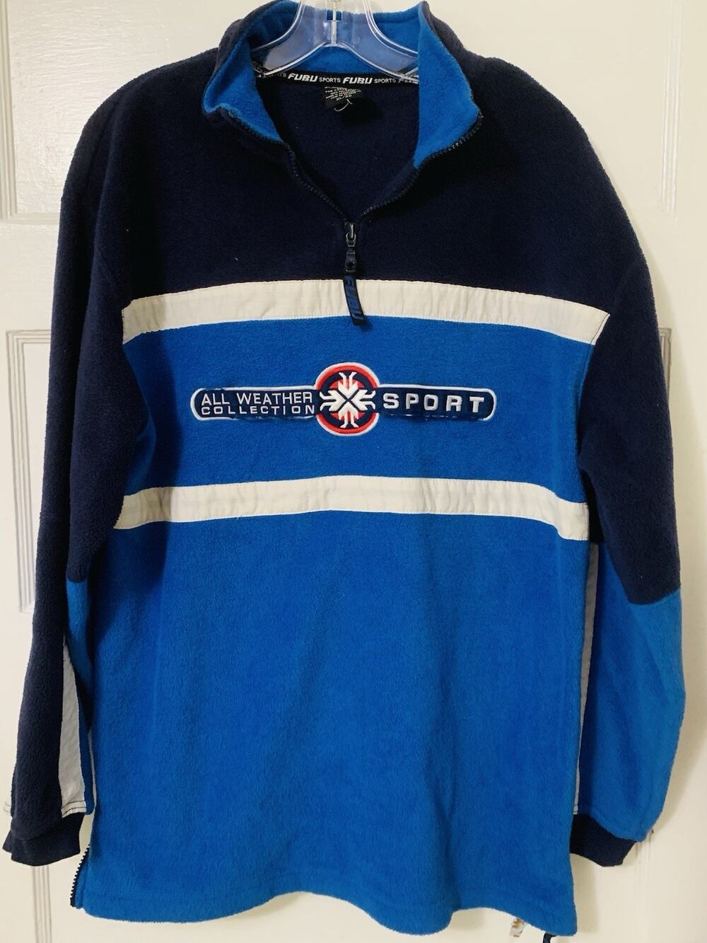 Fubu Vintage Fleece Zip Up Oversized Y2K Sweater Size Youth X-Large